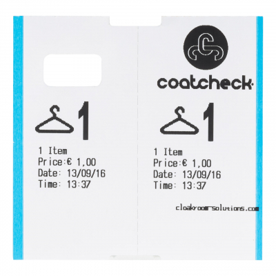 CoatCheck cloakroom tags 14 rolls of 325 tickets white/blue