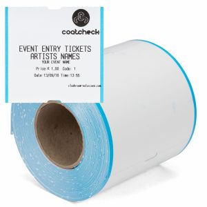 Coatcheck single part entry tickets rolls, 14 x 325 tickets, white/blue