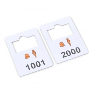 plastic garderobenummers complete set 1001-2000